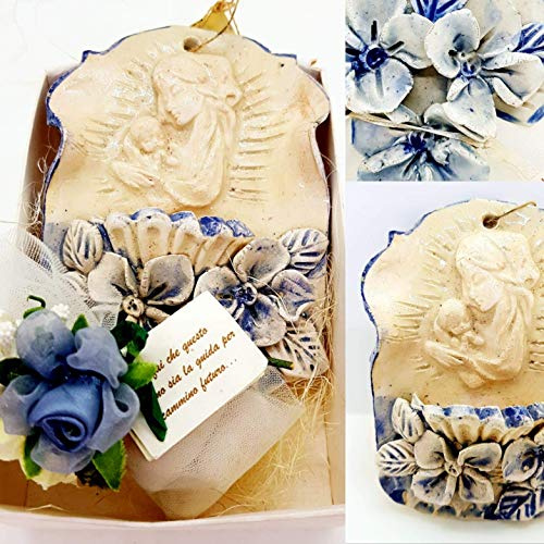 Acquasantiera Bomboniera Matrimonio/Comunione/Battesimo 15 pezzi Oggetto d'arte Handmade Le Ceramiche del Castello Made in Italy 11 x 8 cm