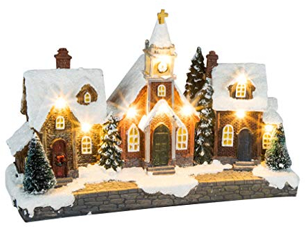 Luces LED para decoración de ciudad navideña, 26,5 cm, pueblo navideño