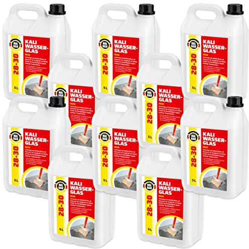 HALBAU Kaliwasserglas 28-30 Rein 50 Liter Kali Wasserglas, Haftgrund, Beton Versiegelung, Holz Imprägnierung, Verkieselung, Mauerabdichtung, Betonschutz, Holzschutz