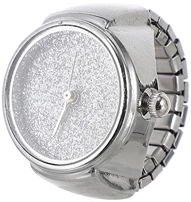 UKCOCO Paar Ringe Uhr Ringe Weibliche Pers?nlichkeit Einfache Glitter Ring Uhr für M?nner Unisex- Ringuhr. Elastische Bandfingeruhr
