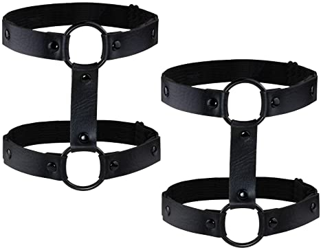JJDreams Damen Punk Leder Körperkette Einstellbare Taillenkette Schwarz Bein Strumpfband Gürtel Gothic Kette Körperzubehör für Frauen