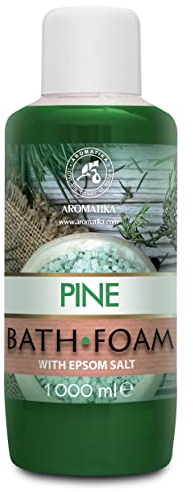 Badeschaum Kiefer - mit Ätherischem Pine Öl und Epsom Salz 1000 ml - Guter Schlaf - Schönheit - Baden - Körperpflege - Wellness - Entspannung - Aromatherapie - SPA - Pine Aroma - Schaumbäder