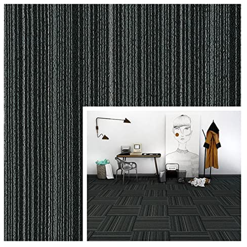 YJEUZCD Läufer Teppiche Flur, rutschfest Büro Boden Stick Teppichfliesen, Stoßdämpfend Hotel Schlafzimmer Wohnbereich Gewerblicher Teppichboden, 50x50cm (Farbe : Grey-C, Größe : 16pcs)