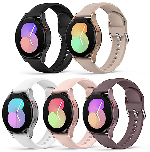 Higgs 5 Pezzi Cinturino Morbido 20mm Compatibile con Amazfit GTS 4 2 Mini/GTS 2 2e 3 4 42mm/Amazfit Bip U pro/Bip S/Bip S Lite/Bip Lite Donna e Uomo, Cinturini Sportivo Silicone,Bianca