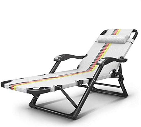 GGZONE Liege, Bequeme und stabile Campingstühle, Gartenliegen, Klappstuhl, Liegestuhl, Liegestuhl, klappbarer Lounge-Stuhl, Büro, Schlaf, multifunktional, verstellbare Rückenlehne, tragbar, Lazy Loun