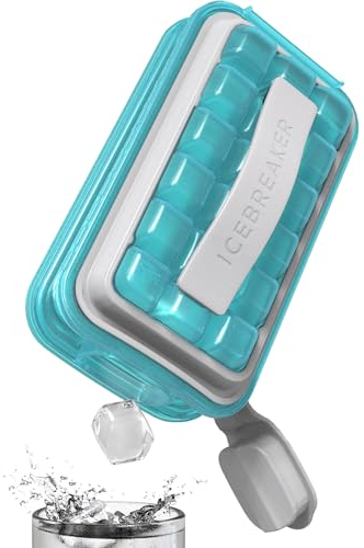 ICEBREAKER POP Eiswürfelform - Eis herstellen und servieren, ohne das Eis zu berühren - Der Hygieneeisbehälter für den Tiefkühler - Silikonbehälter mit Deckel - Eiswürfelbereiter mit 18 Eiswürfeln