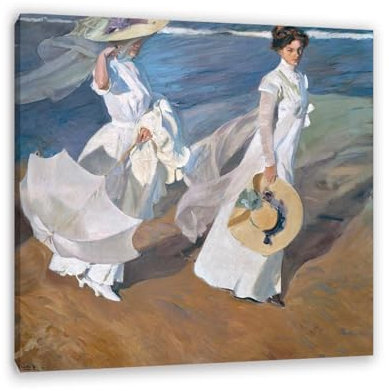 MYCGGDGH Spaziergang entlang der Küste-Berühmte Ölgemälde-Reproduktion, Impressionismus-Kunstdrucke, moderne abstrakte Leinwanddrucke, Wandkunst für dekorationen 3030(1212 Zoll) Innenrahmen