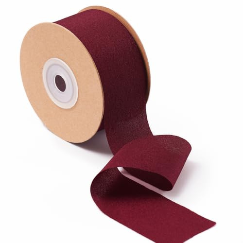 Ligtmor Geschenkband Hochzeit Schleifenband Dekoband 3,8cm x 23m Chiffonband Schleifen Stoffband - Dunkelrot