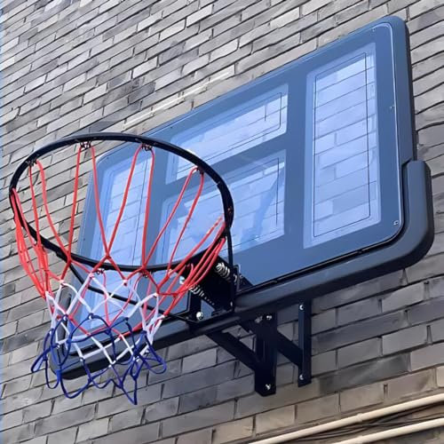 GFLCWYP Basketballkorb, Basketballbrett Mit Korb, Basketballnetz Mit Basketballboard, Wandmontage, Für Outdoor, Stahl, 110 X 75 cm