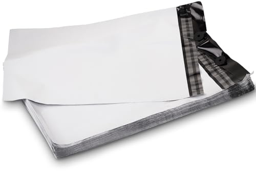 LOGIC PACK 100 Versandtaschen Plastik Versandbeutel Folienversandtaschen 40x50 cm Versandtüten für Kleidung mit Abreißsystem Wasserdicht Selbstklebend