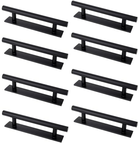 8 Pcs Self Adhesive Handle - Window and Wardrobe Auxiliary Grip for Furniture, Kitchen, Cabinets (Black)