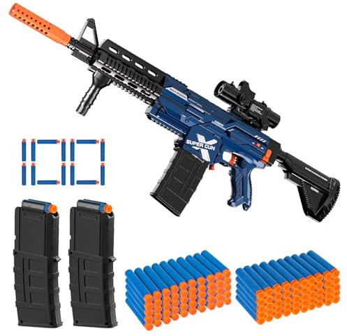 Electric Automatic Toy Gun for Toy Guns Sniper Soft Bullets [Shoot Faster] Burst Soft Bullets Toy Gun for Boys,Toy Foam Blasters & Guns with 100 Toy Sniper Darts for Kids