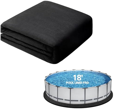 Tacsal 18' Round Pool Liner Pad, Thickened Swimming Pool Mat for Above Ground Pool, Outdoor Pool Mat Made of 400-gram Geotextile Material, Heavy Duty Pool Pad for Puncture Resistent, Extend Liner Life