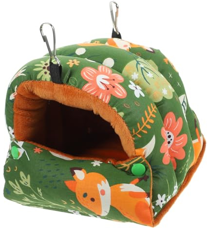 HAPINARY Nido De Pájaro Cálido Colgante De Felpa De Algodón Tamaño s Verde Bosque para Jaulas Invierno Descanso para Loros Pequeños