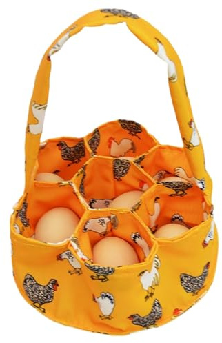 Cesta de recogida de huevos, soporte de frutas de tela, bolsas de recogida de huevos, con diseño de 7 bolsas, construcción de tela premium y conveniente, 20 x 20 x 20 cm, para casa de campo