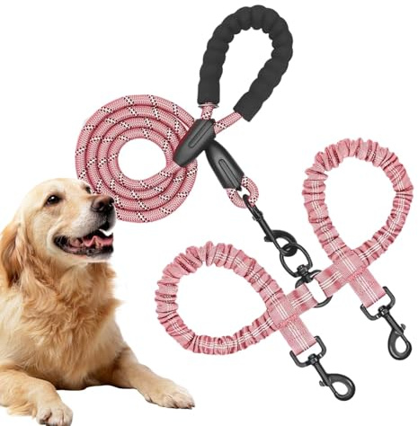 Corda di trazione per cani | Cintura da corsa per cuccioli | Rotazione regolabile per addestramento a piedi per animali domestici ammortizzante Bungee per cani di taglia media e grande