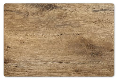 KitchenYeah© Platzsets Abwaschbar 6-Teilig Tischsets Platzdeckchen Platzset | 45x30 cm - Unterlage Tischset Esstisch Edle Tischunterlage Placemat Holz - Braun - Holzoptik