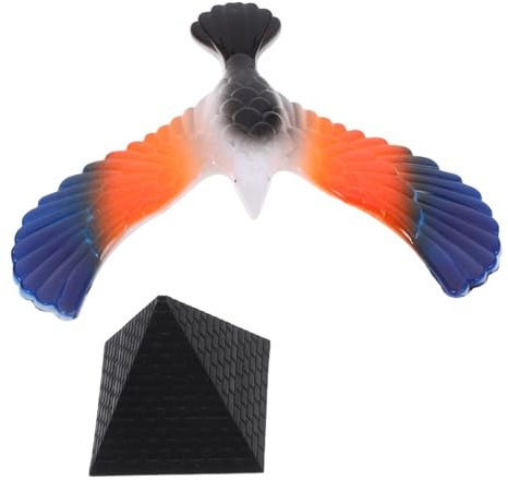 PERSELOSO Eagle Balance Toy Bird Desktop Model Pyramid Stand, Blue Balancing Bird for Boys and Girls Educational Play and Home Office Decor
