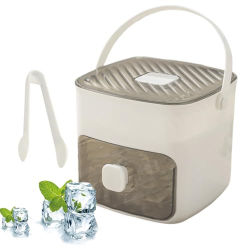 Ice Cube Maker, 48 Ice Cube Tray Set with Storage Container - Mini Ice Cube Maker Machine for Freezer, Compact Ice Cube Box with Drawer