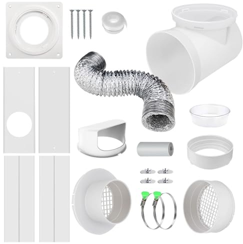 Kit Ventilazione Essiccatore Elettrico - Aerazione Finestra Tubo, Condotto Resistente | Parti Adattatore Connettore Accessorio Universale Montaggio Essiccatore Uso Domestico Scorrevole