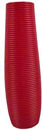Sharplace Vase für Pampasgras, 33 cm große Blumenvase, hohe Bodenvase, Minimalistischer Boho-Dekorationsvase, Modern Design, Tisch Deko für Hochzeiten, Wohnzimmer, Schlafzimmer & Küche, Rot