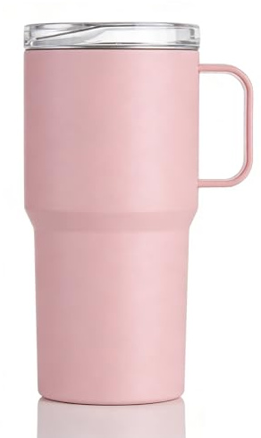 Eastrise Coffee Cup Travel Mug,19oz/560ml Insulated Coffee Cup with Double Wall,Reusable Travel Coffee Mug with Lid,Travels Cup for Hot and Cold Drinks (19oz/Pink)