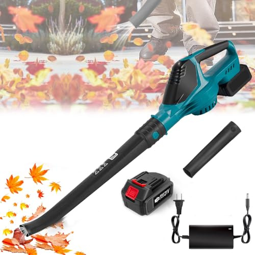 Souffleur de Feuilles 61m/s, Débit d'air 2,8 m³/Min Aspirateur-Souffleur de Feuilles électrique Construction sous Pression 5 Vitesses pour Le Jardinage, L'entretien du Gazon, Le Déneigement