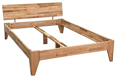 BettenABC Massivholzbett Rustica - 160x200 cm - Kernbuche in Naturoptik - Natur geölt