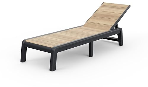 Keter Avon-Tumbona de Jardín Plegable, para Exterior terrazas, Patios, Jardines, 4 Posiciones, Color Marrón