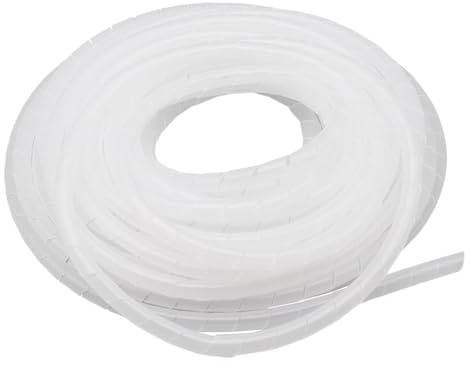 Spiral Protector Cable Tidy Sleeve, 1PCS Protective Pipe Binding Hose Width 4mm 6mm 8mm 14mm 20mm 25mm 30mm Computer Winding Wraps Cable(White,4mm(18meter))(White,6mm(15meter))