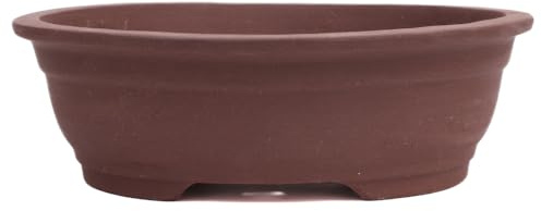 Bonsai - Schale oval 31 x 26 x 10 cm unglasiert braun 40261