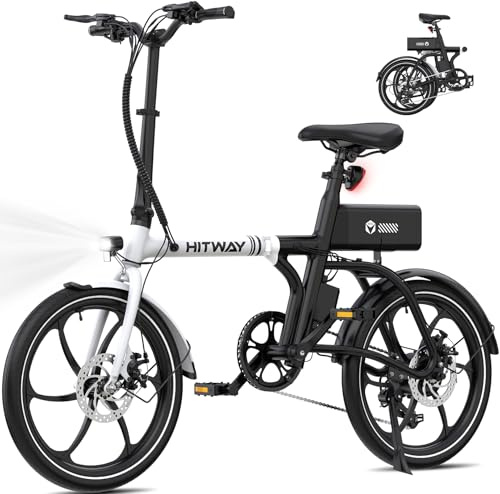 HITWAY Falt E-Bike Erwachsene, 250W Pedelec, 36V 9Ah Akku, 7-Gang Schaltung | Faltbarer Aluminiumrahmen, 36V 9Ah herausnehmbarer Akku, intelligentes LCD-Display, Scheibenbremsen und IP54-Schutz