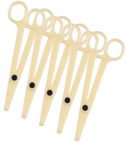 Tofficu Pinze per Piercing 5 Pezzi Strumento Monouso Punta Tonda Sterile per Perforazioni Precise su Labbro Naso Lingua