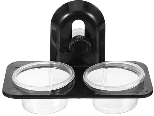 UTHCLO Ciotola per Alimentazione Rettili Fissaggio a Vite in Plastico Nero Stabile e Salvaspazio, per Vasche in Vetro e Scatole Acriliche per Tartarughe e Scorpioni