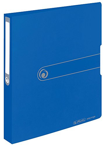 Herlitz 11217171 Ringbuch A4 (PP, 2-Ring-Kombi-Mechanik, 3,8 cm Rücken, 25 mm Füllhöhe) opak blau