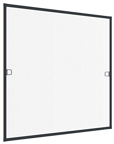 Rhino Insect Screen Marco de sujeción para ventana de protección contra insectos, de aluminio, antracita, 130 x 150 cm, 03768