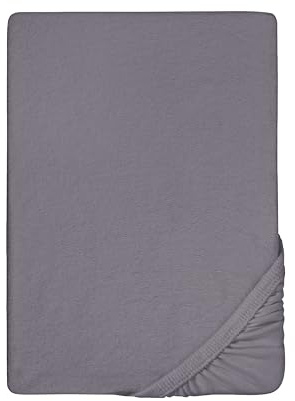 biberna Premium Frottee-Stretch Spannbetttuch 180x200-200x200 cm grau | 80% Baumwolle, 20% Polyester | Spannbettlaken bügelfrei, weich & Rundumgummizug | Oeko-TEX Zertifiziert | Modell 0012344
