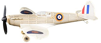 F&G Supplies Spitfire complete vintage model airplane rubber-powered balsa wood aircraft plane kit that really flies!