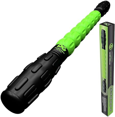 Massage Roller Stick Pro - Best Body Roller for Muscles Deep Tissue, Sore Calf, Cramps, Knots, Cellulite, Myofascial Release, Physical Therapy, Recovery - Muscle Roller Stick for Athletes (Green)