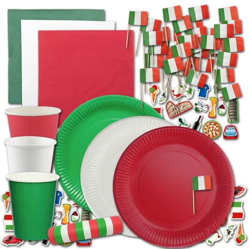 Italien Partygeschirr-Set BASIC grün-weiß-rot