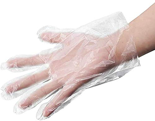 1000 Pezzi Guanti monouso in Polietilene Trasparente Guanti Sterili per Alimentare Cibo Grado,Guanti e Getta in plastica di polietilene di Grandi Dimensioni