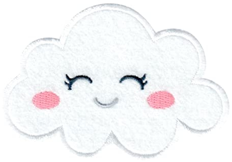 PatchMommy Wolke Patch Aufnäher Applikation zum Aufbügeln Bügelbild - für Kleidung Jeans Jacken Kinder
