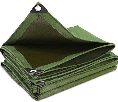 SBTXHJWCGLD Tarpaulin Tarpaulin Rain Shade Cloth Tarp Tarpaulin Awning Groundsheet- Old Canvas Crepe Oxford Cloth Shed Cloth Rain Awning Outdoor Sun Protection Truck Tricycle (color : ArmyGree