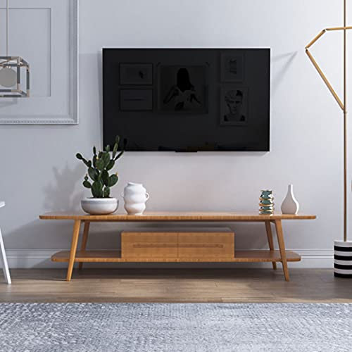 Wood TV Stands Simple TV Cabinet TV Console Media Cable Box Gaming Consoles Modern Minimalist Entertainment Center TV Unit Cabinet for Living Room Bedroom Office
