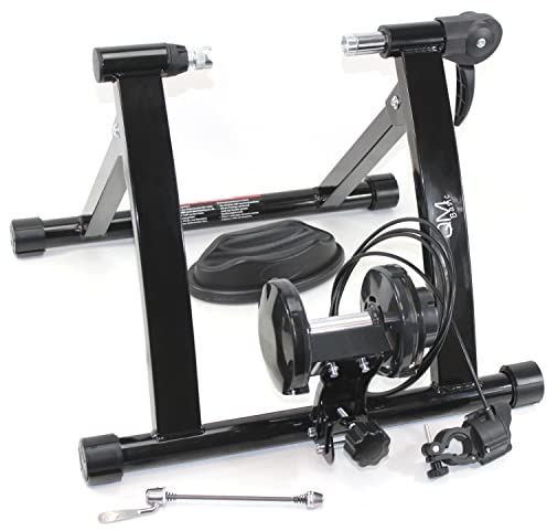 Fahrrad Rollentrainer, flexibel einsatzbar für 26-29 Zoll Reifen, universell für Nabe mit Schnellspanner (Einbaubreite 130-135 mm) Kettenschaltung, Metallrolle Fahrradtrainer Fahrrad Schalthebel