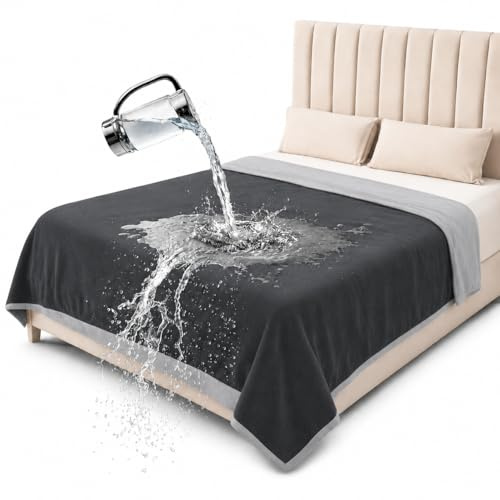 Bedding Aid Manta Reversible Impermeable, excelente Funda Protectora a Prueba de Fugas para Proteger el colchón de la Cama, el sofá de orina y derrames de Adultos, bebés, Perros, Mascotas (Gris