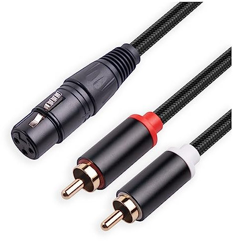 COSINE Câble répartiteur 3 XLR femelle vers double RCA mâle, câble audio, amplificateur mélangeur, câble d'interconnexion audio stéréo, 3 mètres