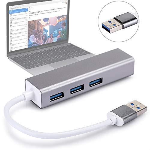 Adaptador de Red USB a RJ45 Adaptador de Internet Gigabit Ethernet de 100M Adaptador de Tarjeta de Red Alámbrica de Puerto HUB 100M RJ-45 + USB3.0 para 7/8/10, para SO, para