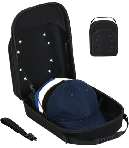 Generisch Baseball Hat Reisekoffer für Baseballkappen Cowboy Hat Case Travel Hut Hülle Hülle Hut für Reise Hold 6 Caps Aufbewahrung für Baseballkappen mit Tragengriff und Schultergurt