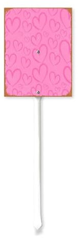 Geroclonup Gartenstecker zum Valentinstag, 11,7 x 15,2 cm, rosa Herz, Hochzeit, Jahrestag, Heimdekoration, Rasen, Innen- und Außendekoration
